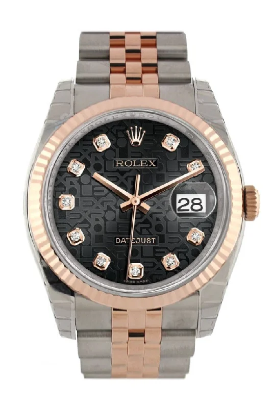 Rolex Milgauss with classic stainless steel case -Rolex Datejust 36 Black Jubilee design diamonds Dial Fluted Steel and 18k Rose Gold Jubilee Watch 116231 Pre-owned