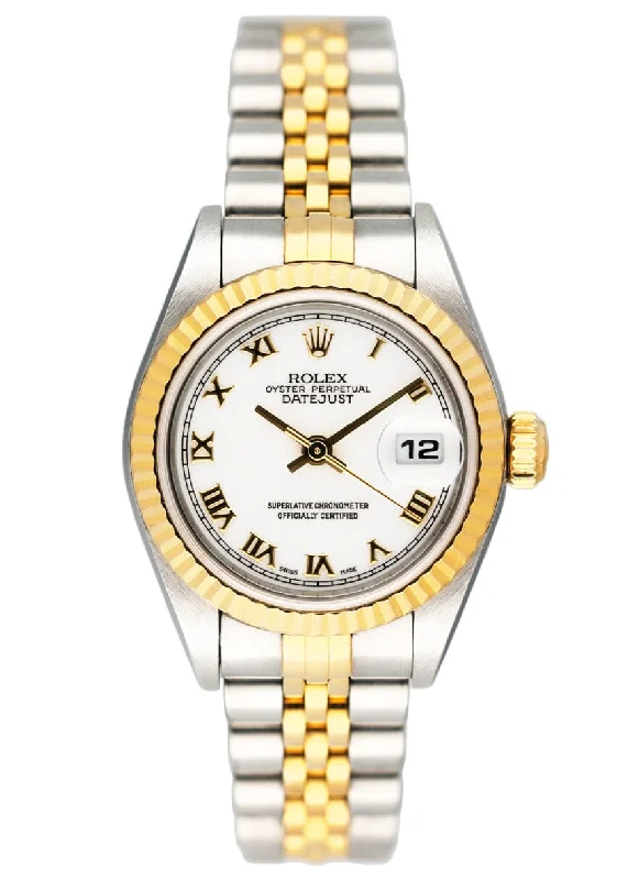 Rolex Oyster Perpetual with luminous dial -Rolex Datejust 69173 White Dial Ladies Watch Box Papers