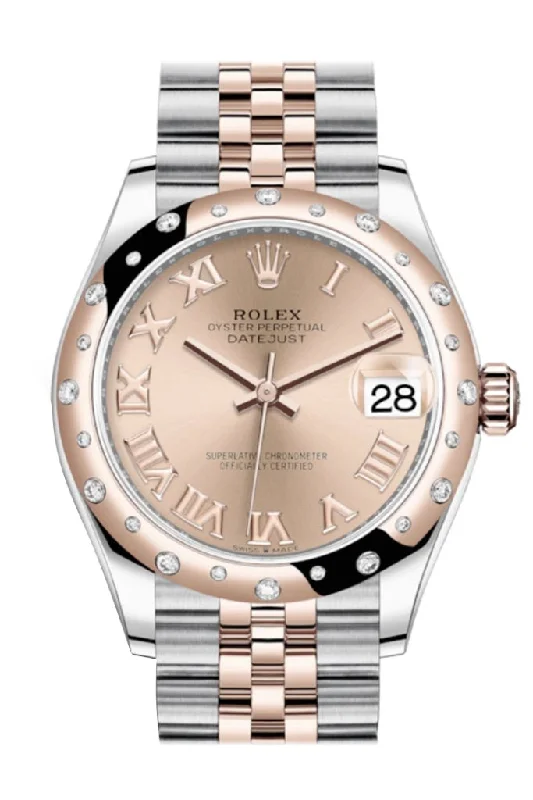 Rolex Deepsea 44mm dive watch -Rolex Datejust 31 Rosé colour Roman Dial Diamond Bezel Jubilee Rose Gold Two Tone Watch 278341RBR 278341