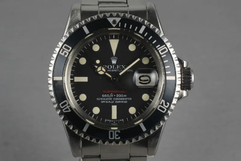 Rolex Submariner with polished finish case -1971 Rolex Red Submariner 1680 Mark V