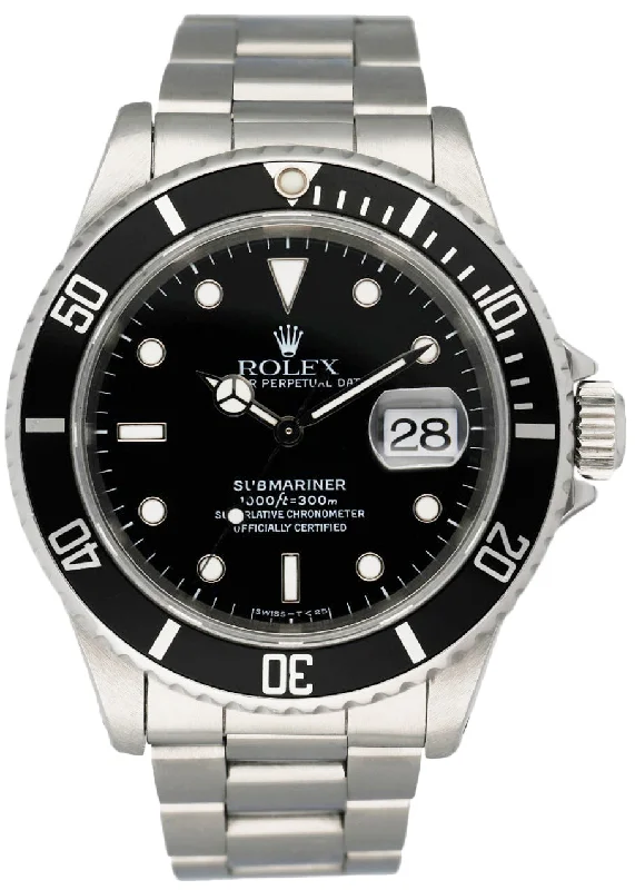 Rolex GMT-Master II with green bezel -Rolex Oyster Perpetual Submariner Date 16610 Men's Watch Box & Papers