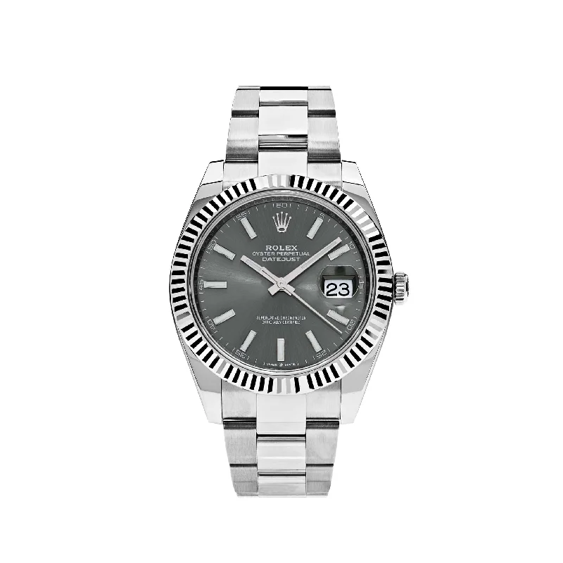 Rolex Day-Date with diamond markers -Rolex Datejust 126334 Stainless Steel Slate Dial Oyster