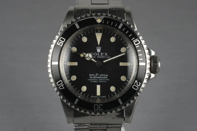 Rolex watches with smooth polished case -1970 Rolex Submariner 5512