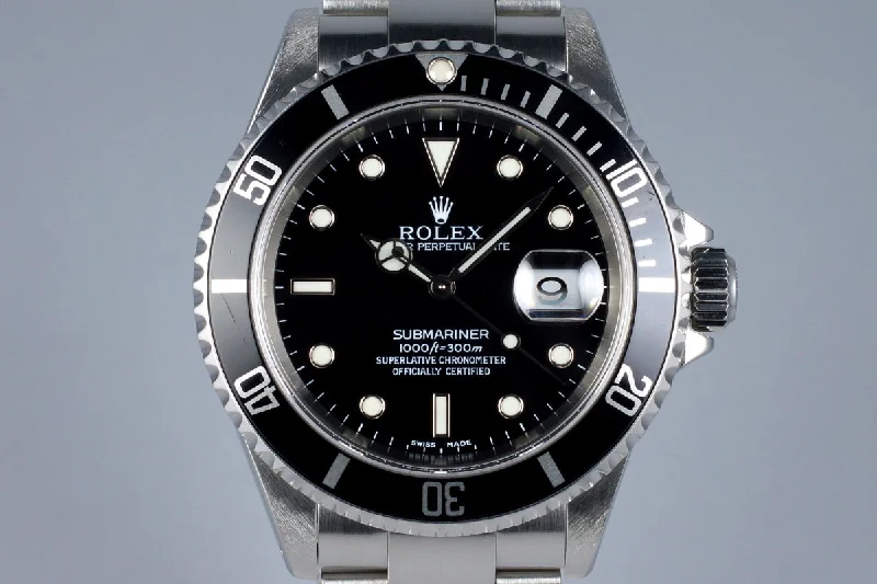 Rolex Datejust with polished silver dial -2001 Rolex Submariner 16610