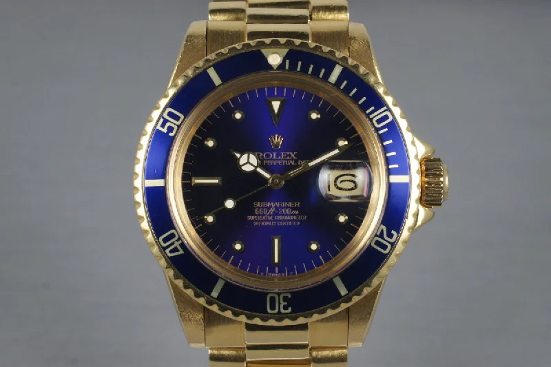 Rolex Explorer II with dual-time zone display -1969 Rolex YG Submariner 1680 with Blue Dial