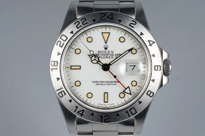 Rolex Milgauss with classic stainless steel case -1991 Rolex Explorer II 16570 White Dial