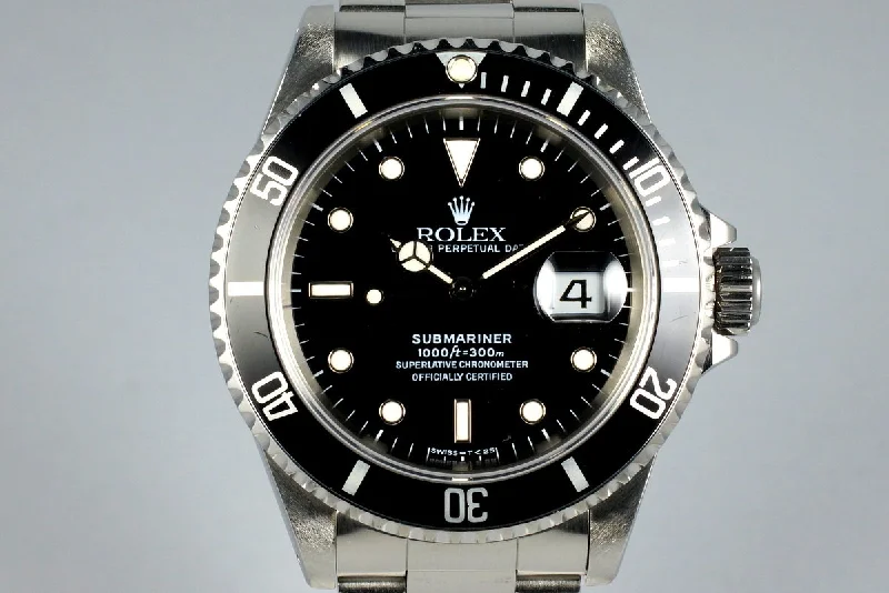 Rolex Explorer I with stainless steel case -1995 Rolex Submariner 16610