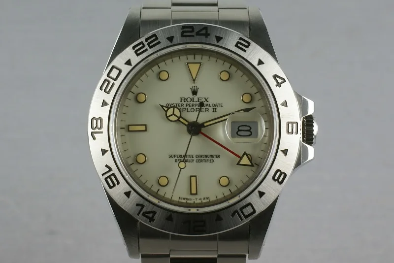 Rolex Daytona with gold accents -Rolex Explorer II 16550 Unpolished and Mint Cream Dial