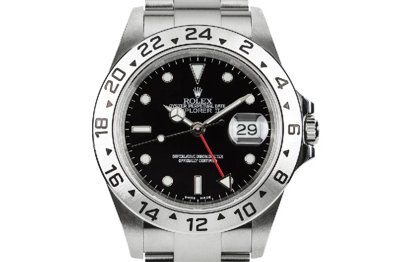 Rolex watches with dual time zone function -2005 Rolex Explorer II 16570 Black Dial