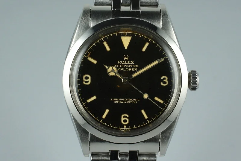 Rolex Datejust 41mm with elegant design -1963 Rolex Explorer 1 1016 Glossy Gilt Dial with Box and Papers