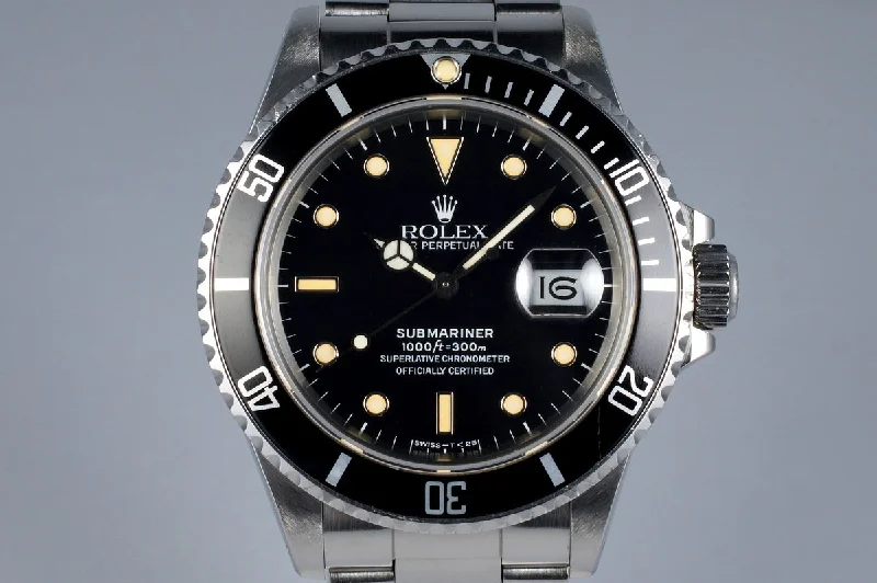 Rolex Milgauss with orange lightning bolt hands -1988 Rolex Submariner 168000