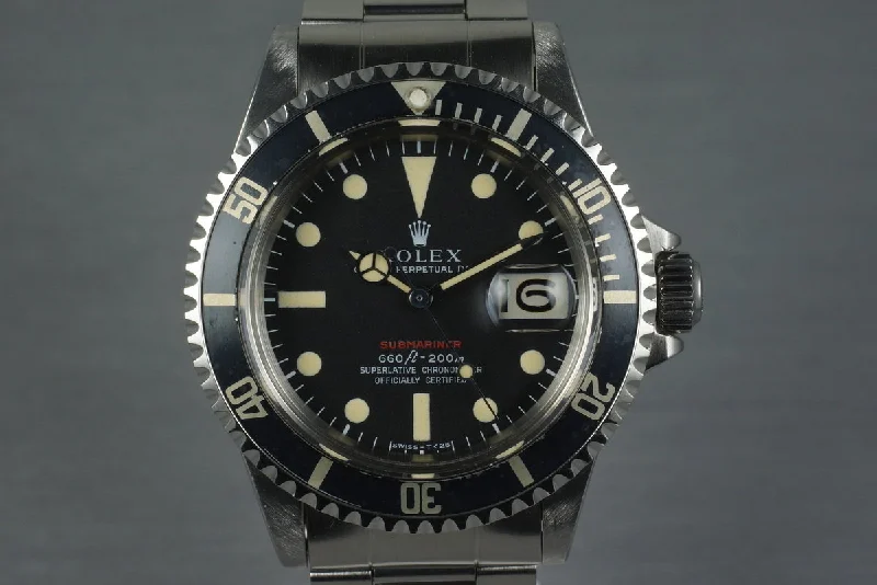 Rolex Submariner with black bezel -1970 Rolex Red Submariner  1680 Mark IV Dial