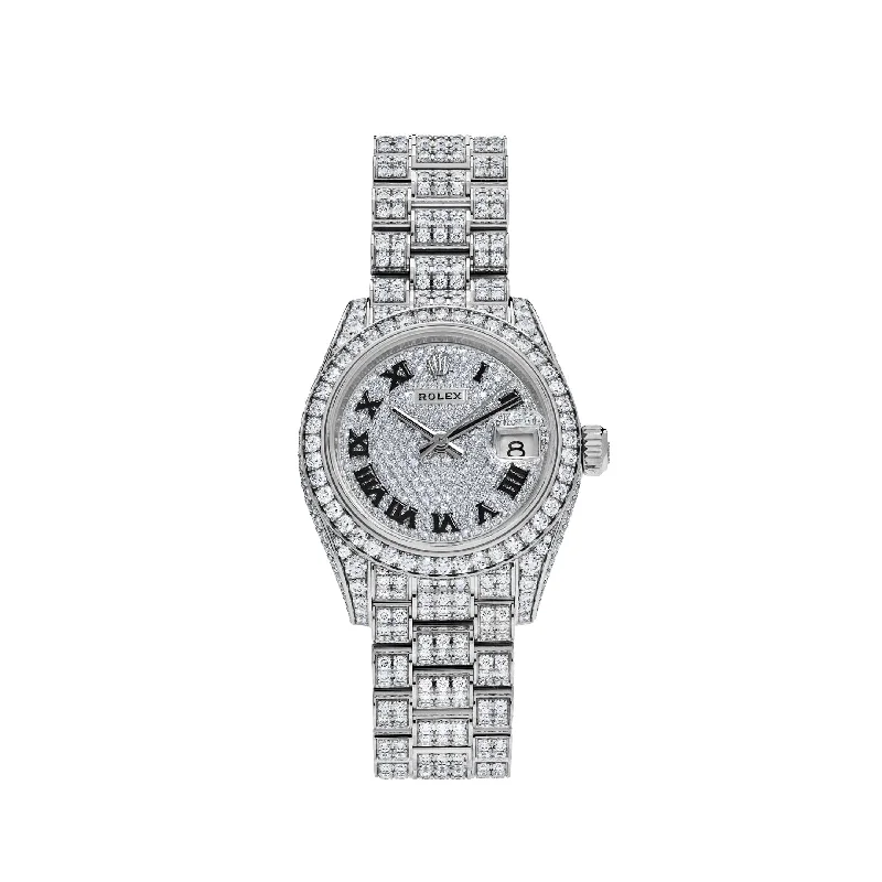 Rolex Sea-Dweller with deep-sea capabilities -Rolex Datejust 279459RBR 'Ladies' White Gold Pave Set Diamonds