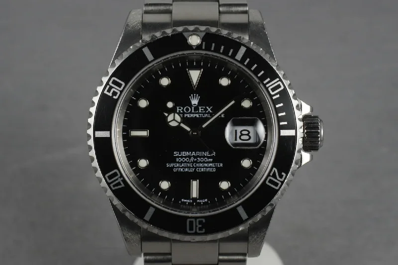 Rolex Deepsea 44mm with black bezel -2001 Rolex Submariner 16610 Box and Papers