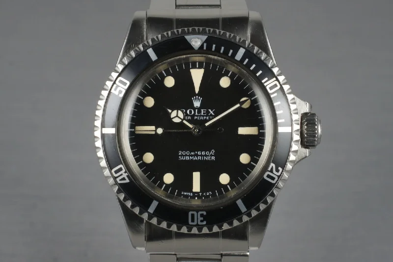 Rolex watches with diamond accents -1966 Rolex Submariner 5513 Meters First Dial