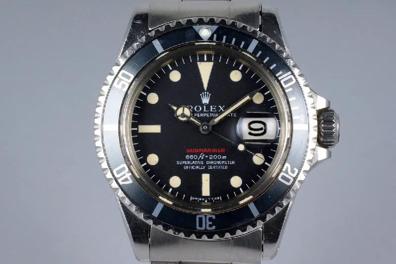 Rolex GMT-Master II with blue and red bezel -1969 Rolex Red Submariner 1680 Mark IV Dial