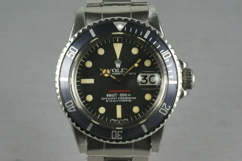 Rolex watches with professional diving features -Rolex Submariner 1680 Red Sub