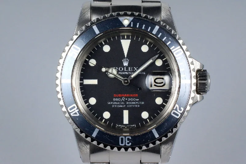 Rolex watches with anniversary edition designs -1970 Rolex Red Submariner 1680 Mark IV Dial