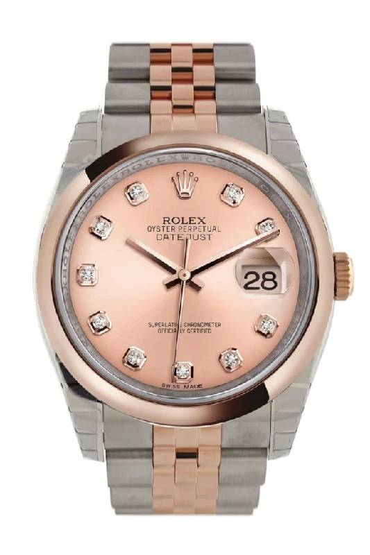 Rolex Submariner 40mm watch -Rolex Datejust 36 Pink set with diamonds Dial Steel and 18k Rose Gold Jubilee Watch 116201 Pre-owned