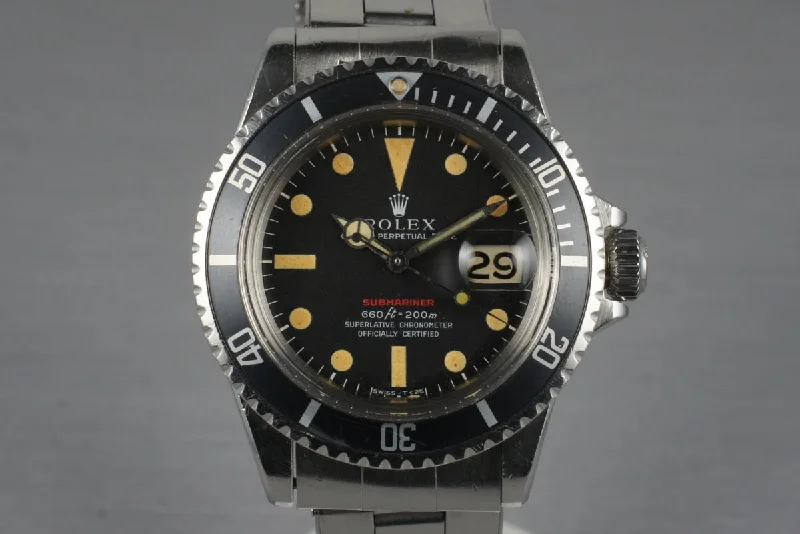 Rolex President Day-Date with diamond markers -1970 Rolex Red Submariner 1680 Mark IV Dial