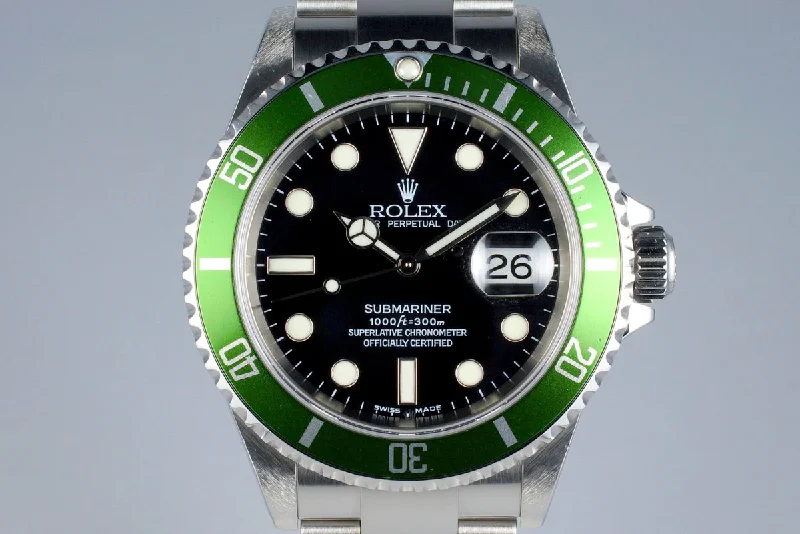 Authentic Rolex watches for sale -2004 Rolex Green Submariner 16610V Mark I Dial