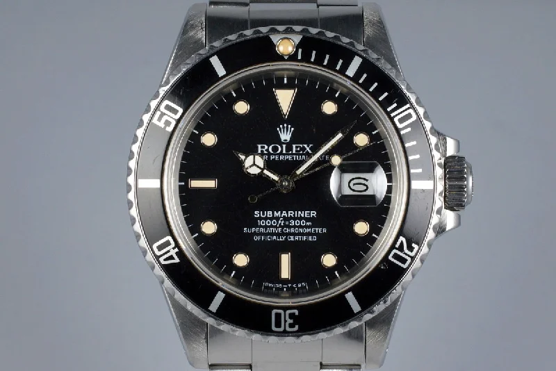 Rolex Datejust with luminous markers -1986 Rolex Submariner 168000