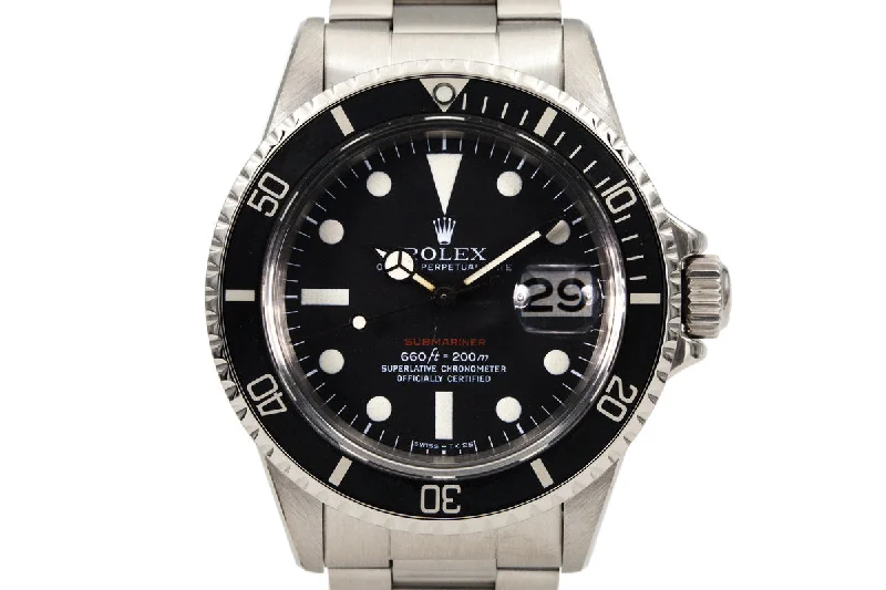 Rolex watches with platinum accents -1971 Rolex Red Submariner Mark V Dial