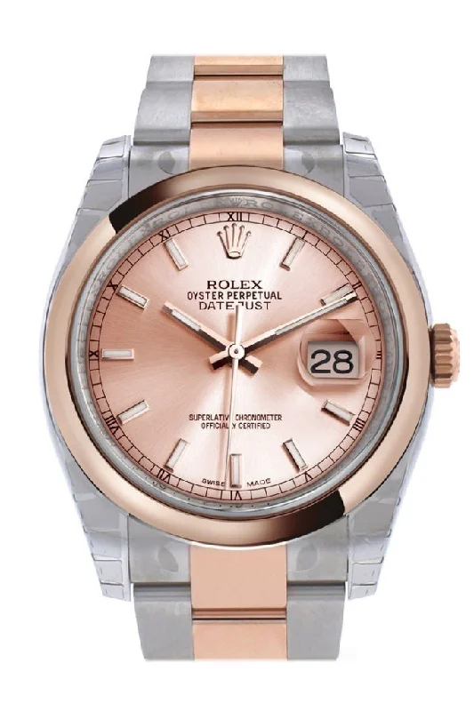 Rolex Milgauss with orange lightning bolt hand -Rolex Datejust 36 Pink Dial Steel and 18k Rose Gold Oyster Watch 116201 Pre-owned