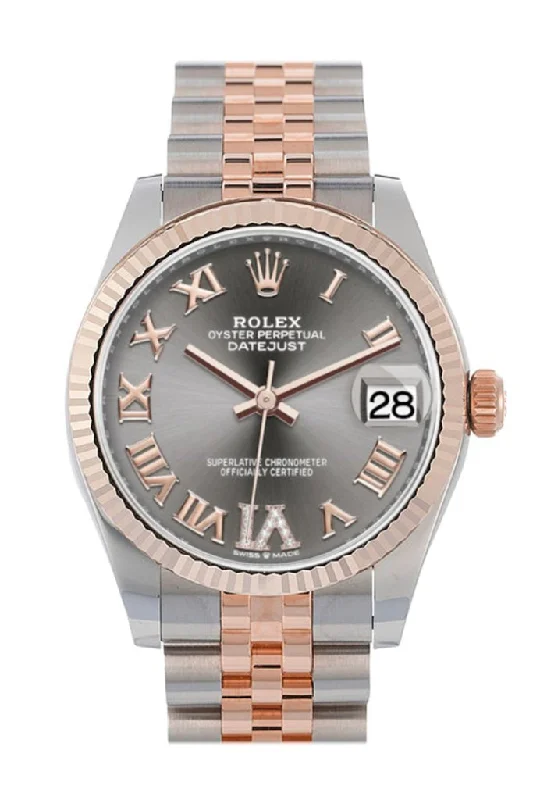 Rolex Deepsea with 9000 feet water resistance -Rolex Datejust 31 Rhodium Large VI set with diamonds Dial Fluted Bezel 18K Everose Gold Two Tone Jubilee Watch 278271