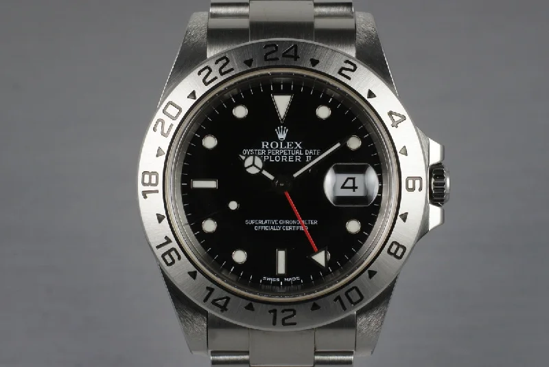 Rolex Daytona with classic design -2000 Rolex Explorer II 16570 Black Dial with Box and Papers