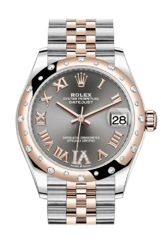 Rolex Sky-Dweller with white dial -Rolex Datejust 31 Rhodium Large VI Diamonds Dial Diamond Bezel Jubilee Rose Gold Two Tone Watch 278341RBR 278341