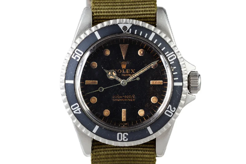 Rolex watches with gold and platinum designs -1963 Rolex Submariner PCG 5513 with Underline Swiss Only Gilt Dial