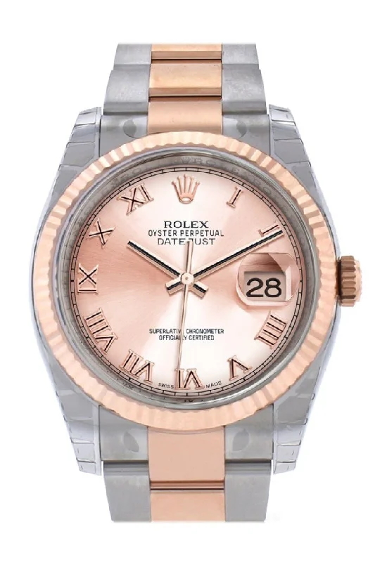 Rolex Deepsea 44mm with new movement -Rolex Datejust 36 Pink Roman Dial Fluted Steel and 18k Rose Gold Oyster Watch 116231