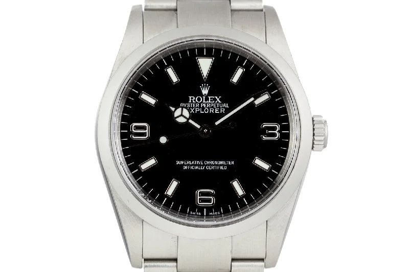 Rolex Explorer I with black bezel -2005 Rolex Explorer 114270