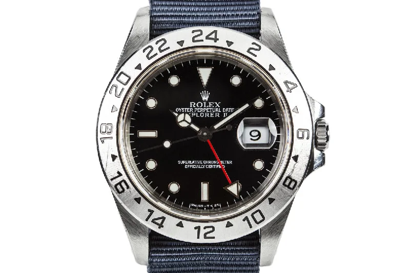 Rolex Oyster Perpetual with luminous markers -1995 Rolex Explorer II 16570 with Black Dial