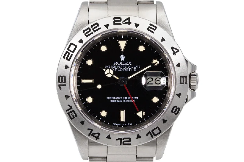 Rolex GMT-Master II with black dial and bezel -Rolex Explorer II ‘Spider’ Rail Dial 16550 with Box and Booklets