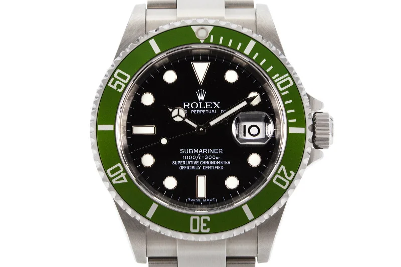 Rolex Datejust with classic steel case -2006 Rolex Green Submariner 16610V