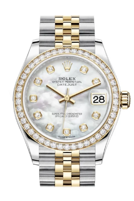 Rolex Explorer 39mm for adventurers -Rolex Datejust 31 White mother-of-pearl Diamonds Dial Diamond Bezel Yellow Gold Two Tone Jubilee Watch 278383RBR 278383