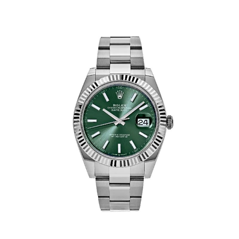 Rolex watches with leather strap -Rolex Datejust 126334 Stainless Steel Mint Green Dial Oyster (2024)