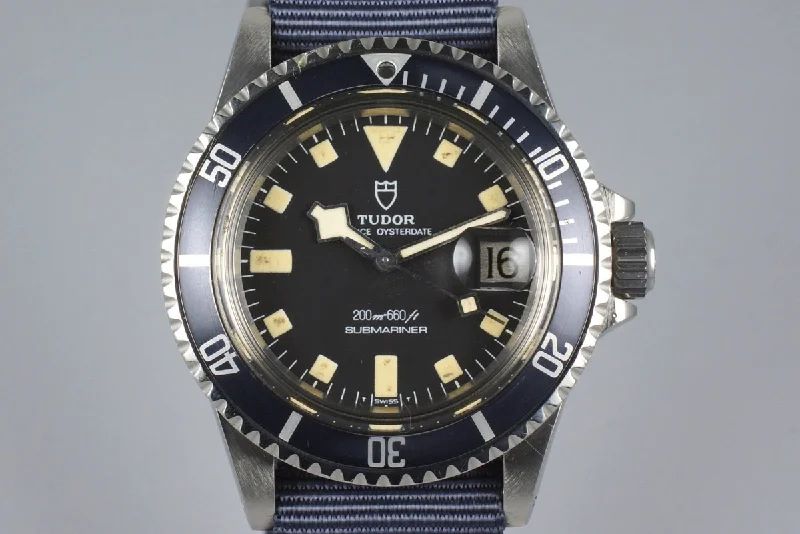 Rolex watches with smooth polished case -1981 Tudor Submariner 94110 Snowflake