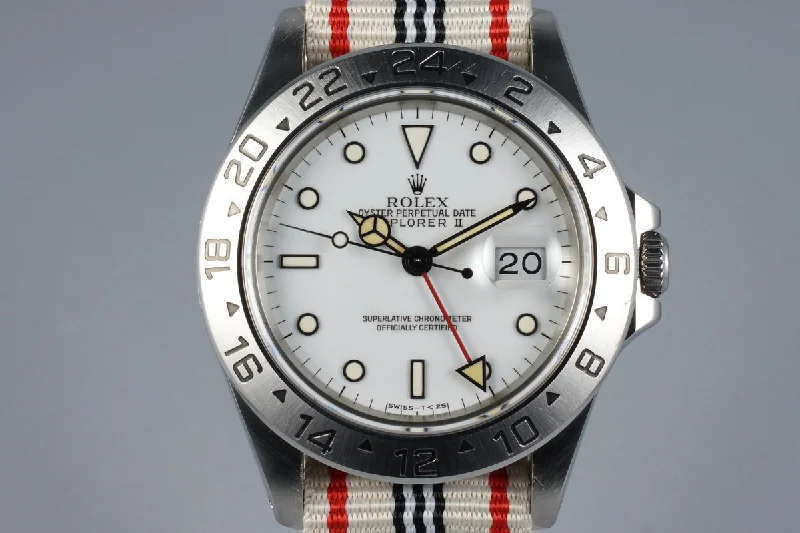 Rolex Datejust with polished silver dial -1995 Rolex Explorer II 16570 White Dial