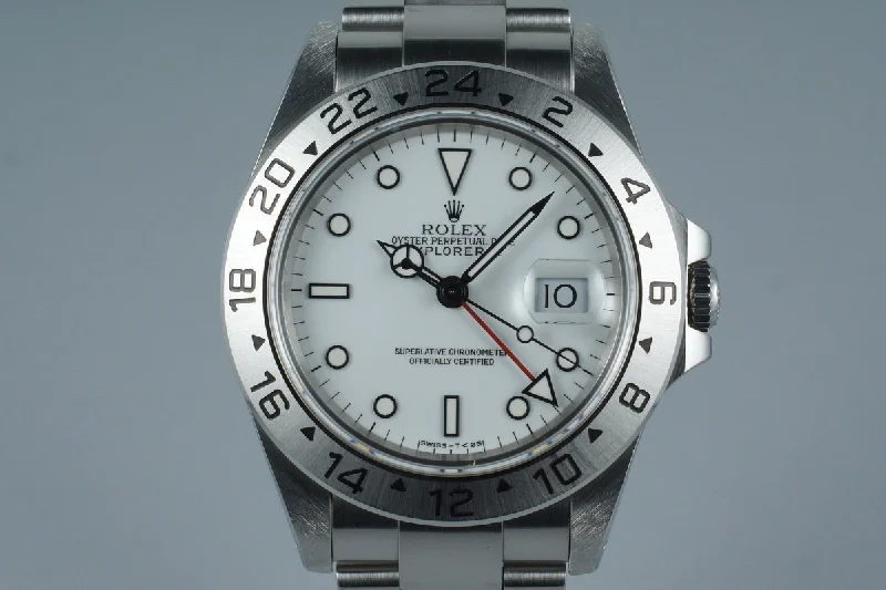 Rolex Sea-Dweller 43mm ceramic bezel -1994 Rolex Explorer II 16570 White Dial with Box and Papers