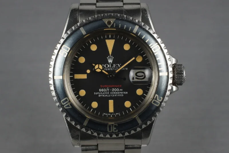 Rolex Submariner with rugged steel case -1972 Rolex RED Submariner 1680 Mark 6 Dial with Box and Papers