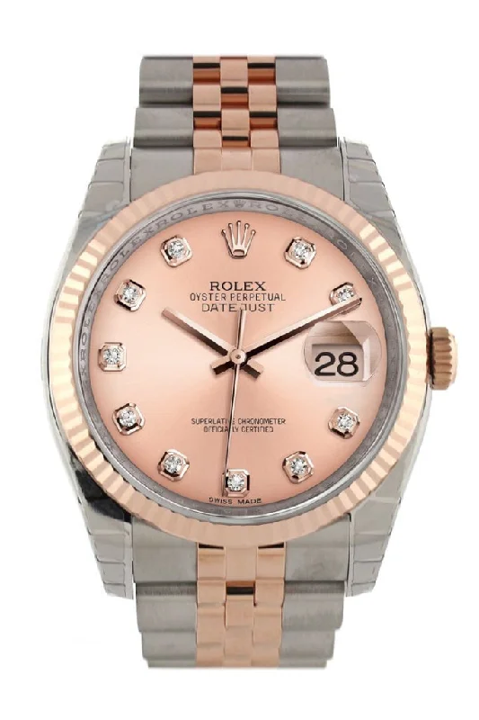 Rolex Deepsea 44mm with professional diving capabilities -Rolex Datejust 36 Pink diamonds Dial Fluted Steel and 18k Rose Gold Jubilee Watch 116231