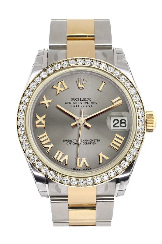 Rolex Milgauss with classic stainless steel case -Rolex Datejust 31 Steel Roman Dial Diamond Bezel Yellow Gold Two Tone Watch 178383 Pre-owned