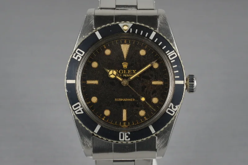 Rolex watches with stainless steel bracelet -1962 Rolex Submariner 5508 Tropical Dial