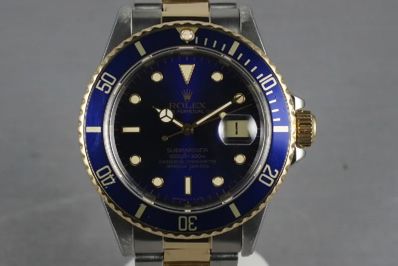 Rolex GMT-Master II with 24-hour bezel -1988 Rolex Submariner 18K/SS Blue Dial 16803