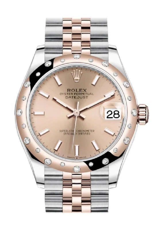 Rolex Yacht-Master 40mm with gold accents -Rolex Datejust 31 Rosé colour Dial Diamond Bezel Jubilee Rose Gold Two Tone Watch 278341RBR 278341