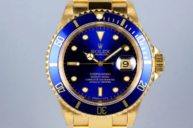 Rolex Day-Date 36mm with jubilee bracelet -1991 Rolex YG Submariner 16618 Blue Dial