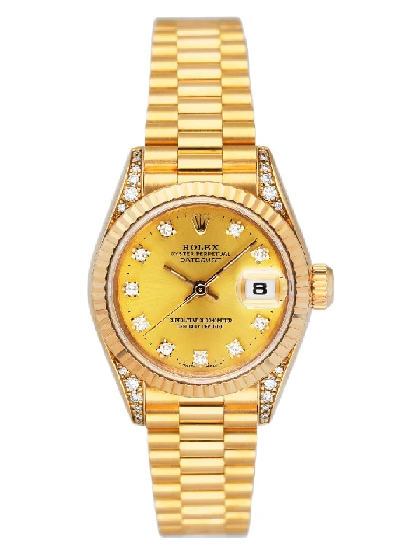 Rolex watches for luxury collectors -Rolex Datejust 69188 Diamond Dial Ladies Watch